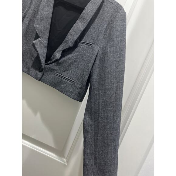 For Love And Lemons Turner Cropped Blazer in Grey Sz S - Picture 5 of 8